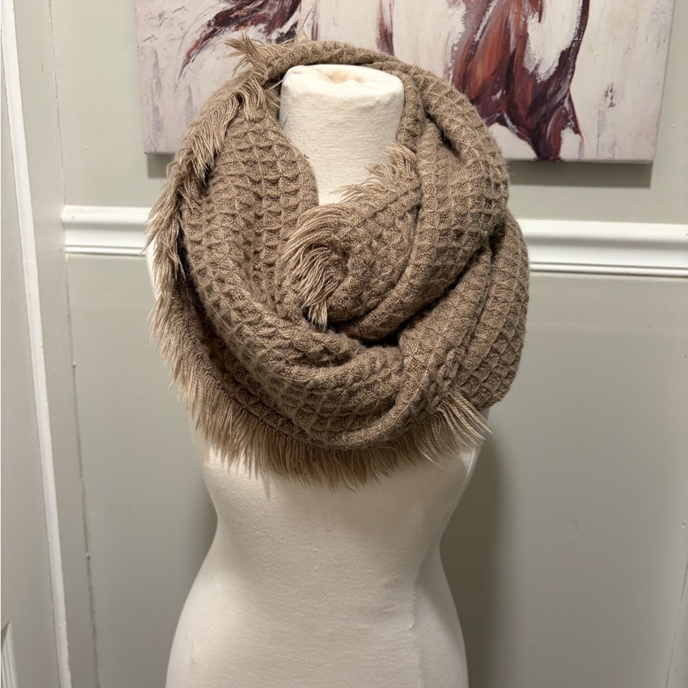 Soft Brown Waffle Knit Scarf